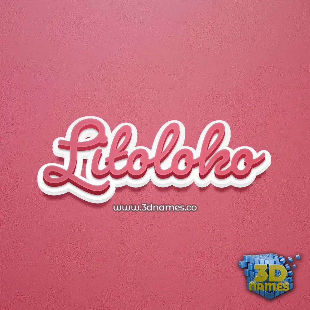 litoloko in Red Scribble style - 3D name wallpaper