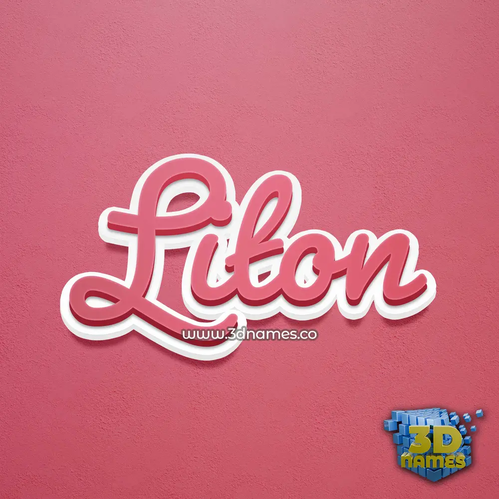 liton in Red Scribble style - 3D name wallpaper