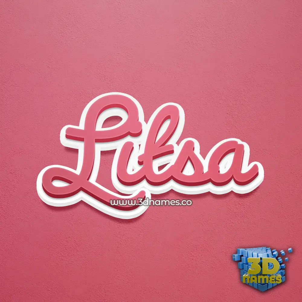 litsa in Red Scribble style - 3D name wallpaper