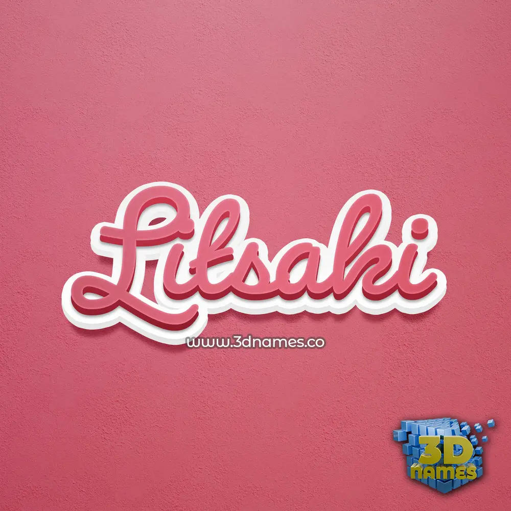 litsaki in Red Scribble style - 3D name wallpaper