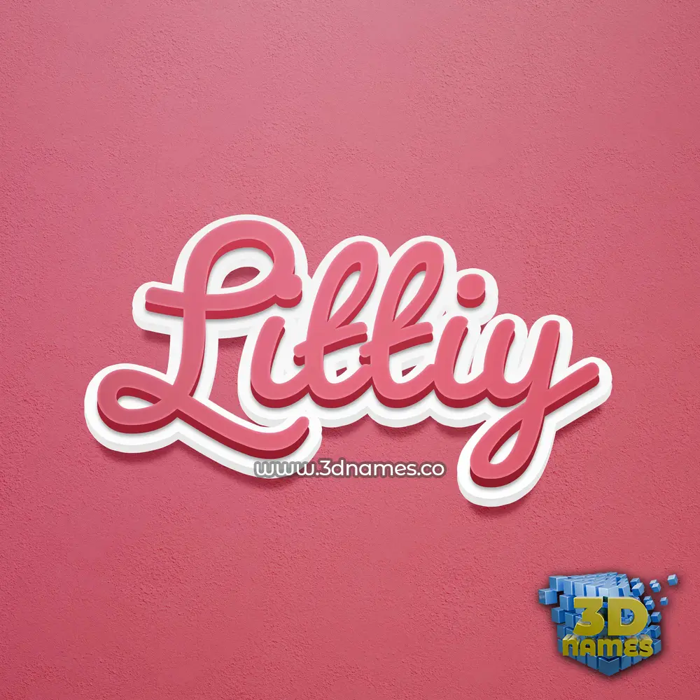 littiy in Red Scribble style - 3D name wallpaper