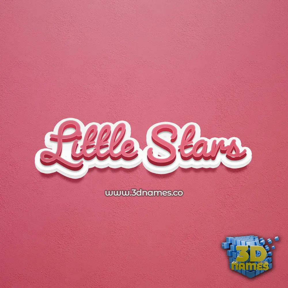 little stars in Red Scribble style - 3D name wallpaper