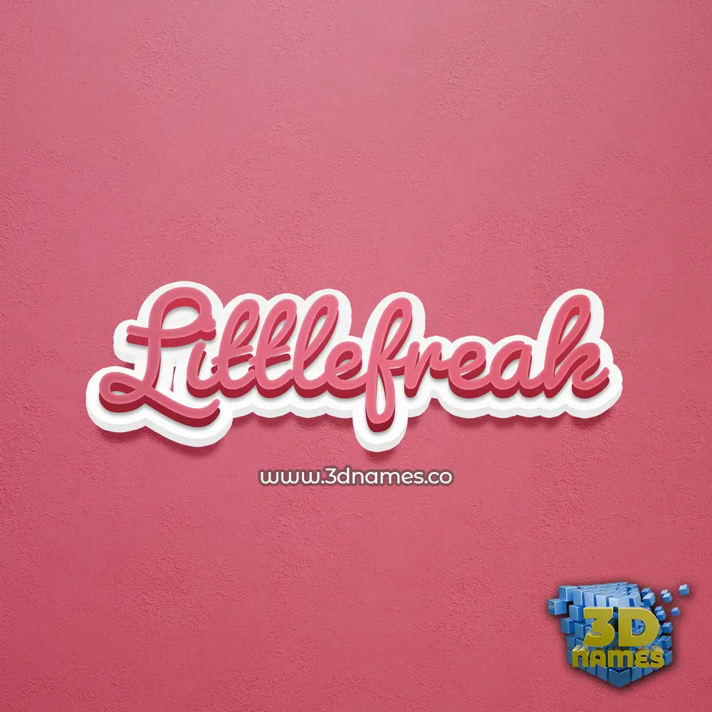 littlefreak in Red Scribble style - 3D name wallpaper