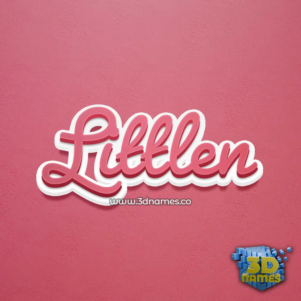 littlen in Red Scribble style - 3D name wallpaper