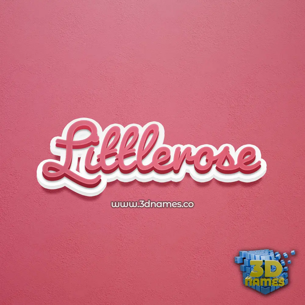 littlerose in Red Scribble style - 3D name wallpaper