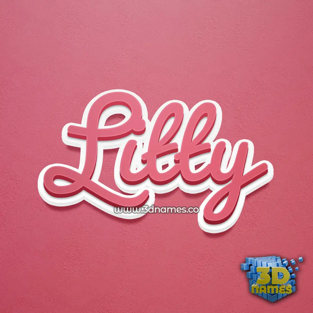 litty in Red Scribble style - 3D name wallpaper