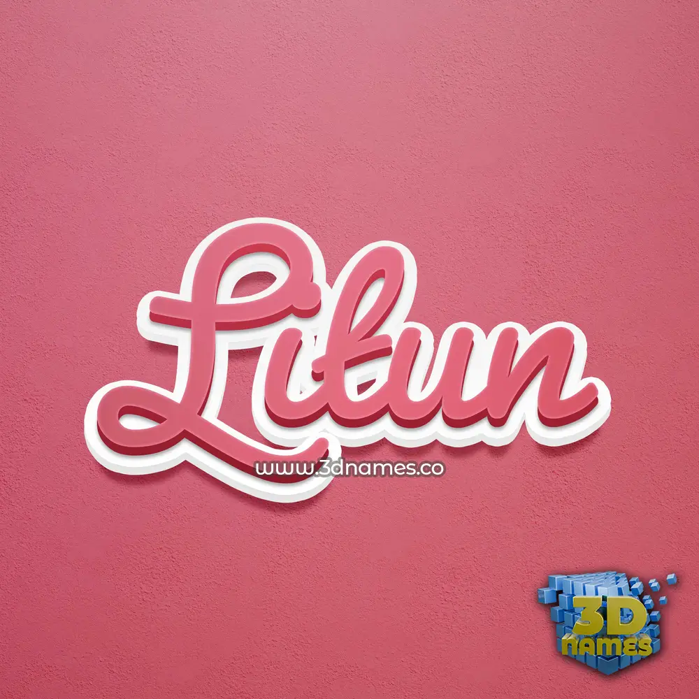 litun in Red Scribble style - 3D name wallpaper