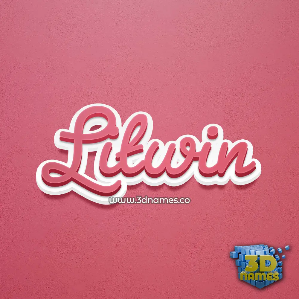 litwin in Red Scribble style - 3D name wallpaper