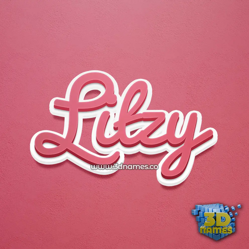 litzy in Red Scribble style - 3D name wallpaper