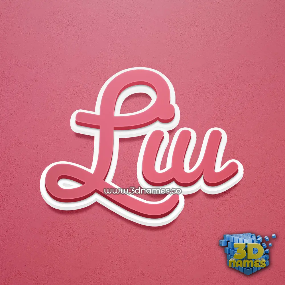 liu in Red Scribble style - 3D name wallpaper