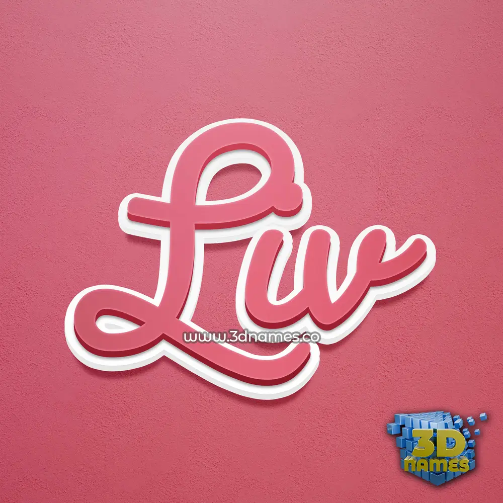 liv in Red Scribble style - 3D name wallpaper