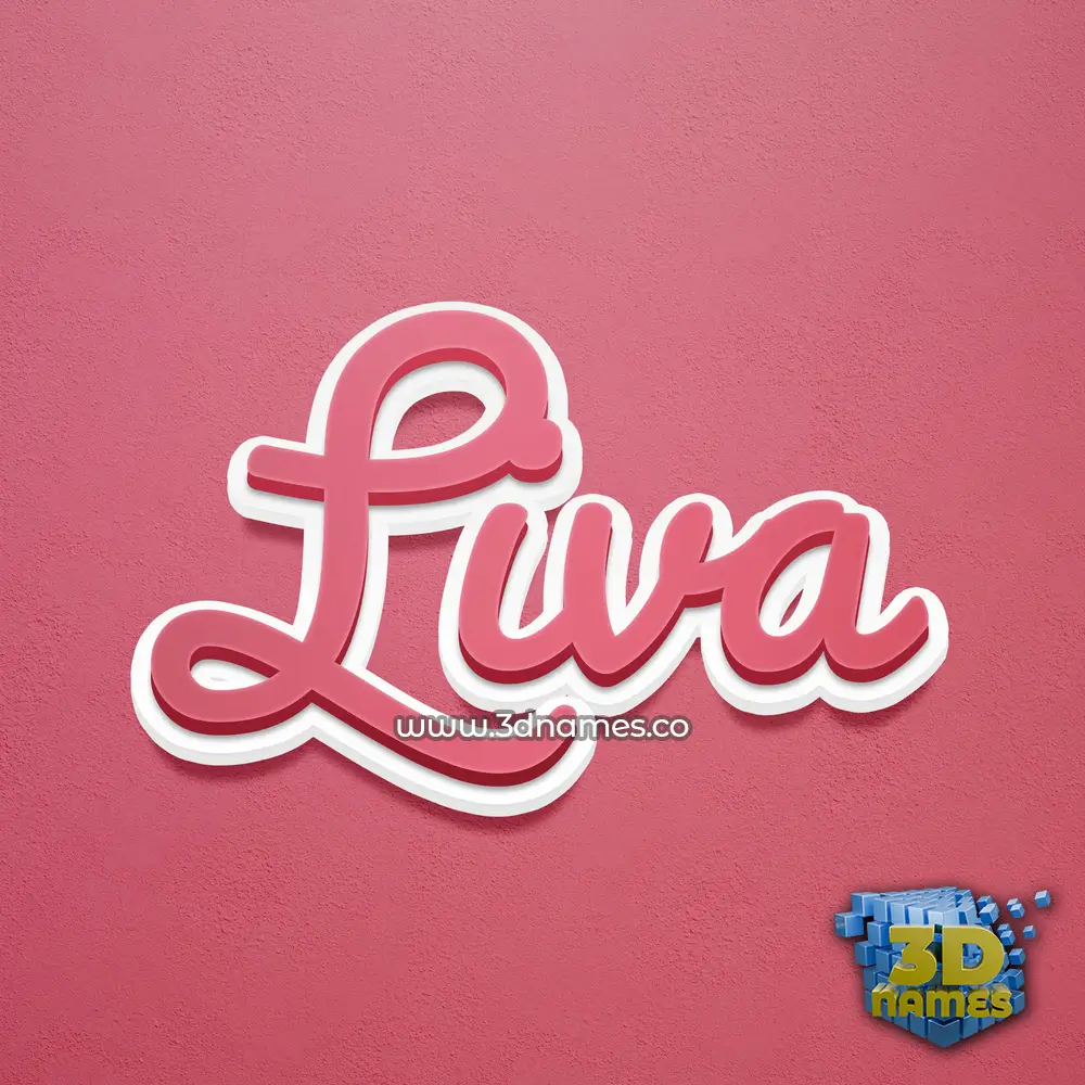 liva in Red Scribble style - 3D name wallpaper