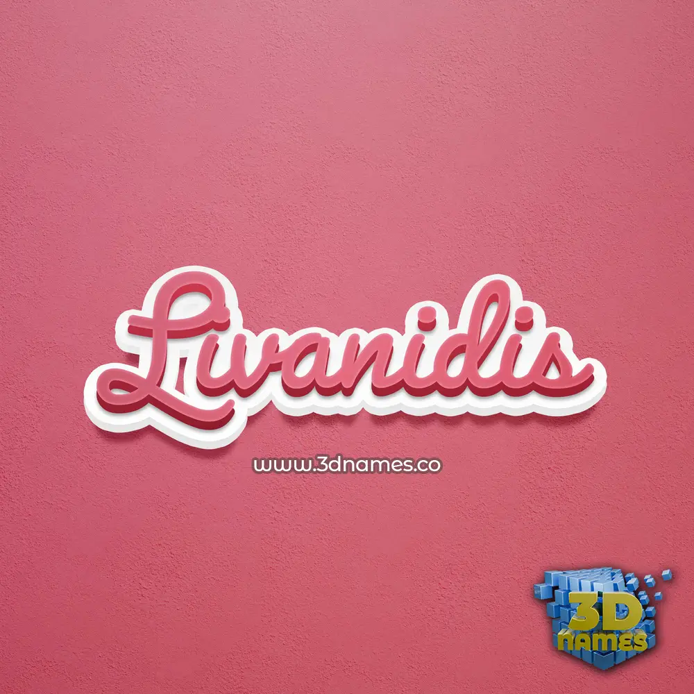 livanidis in Red Scribble style - 3D name wallpaper