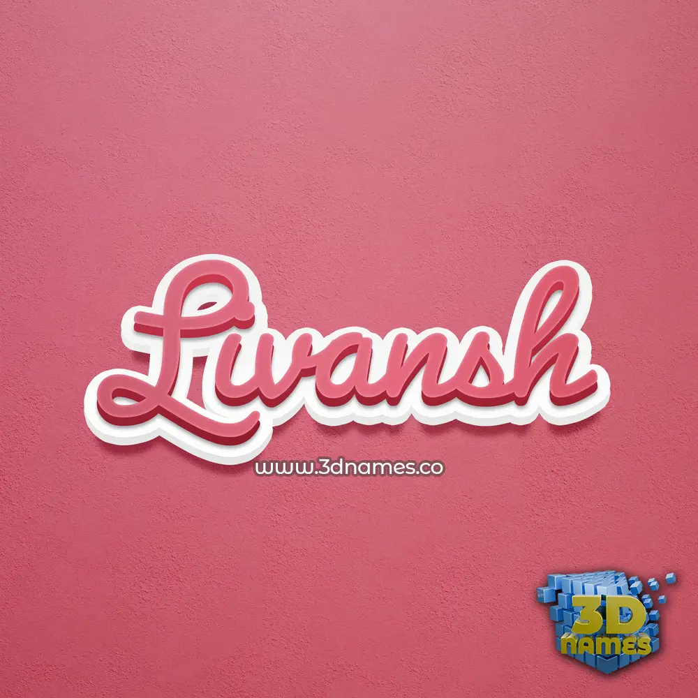 livansh in Red Scribble style - 3D name wallpaper