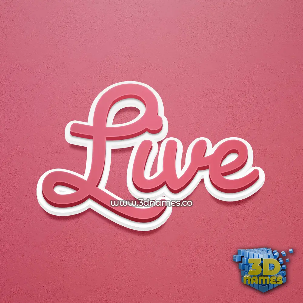 live in Red Scribble style - 3D name wallpaper