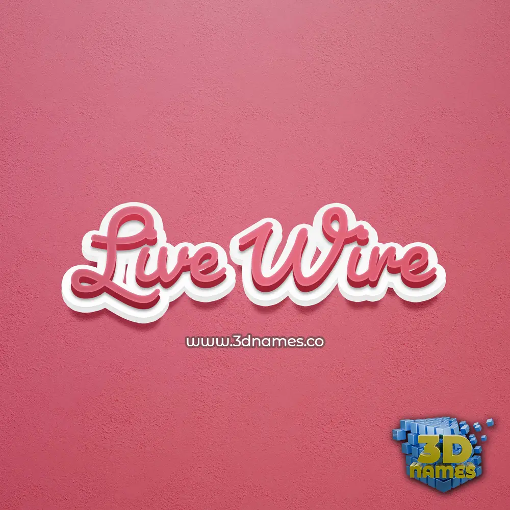 live wire in Red Scribble style - 3D name wallpaper