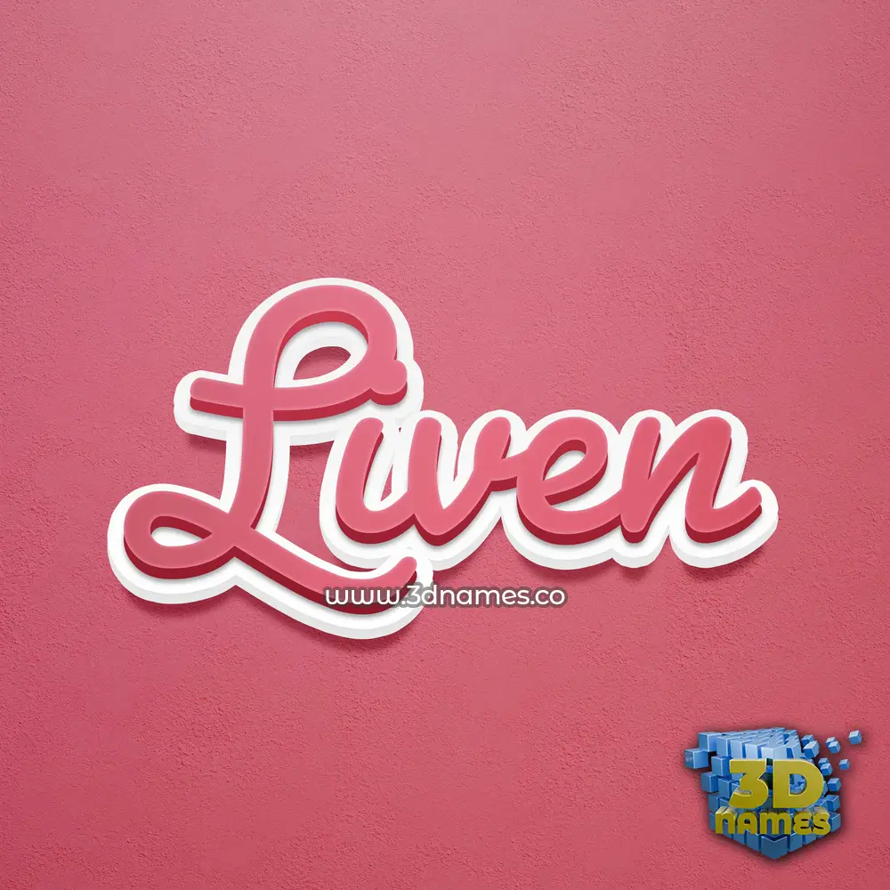 liven in Red Scribble style - 3D name wallpaper