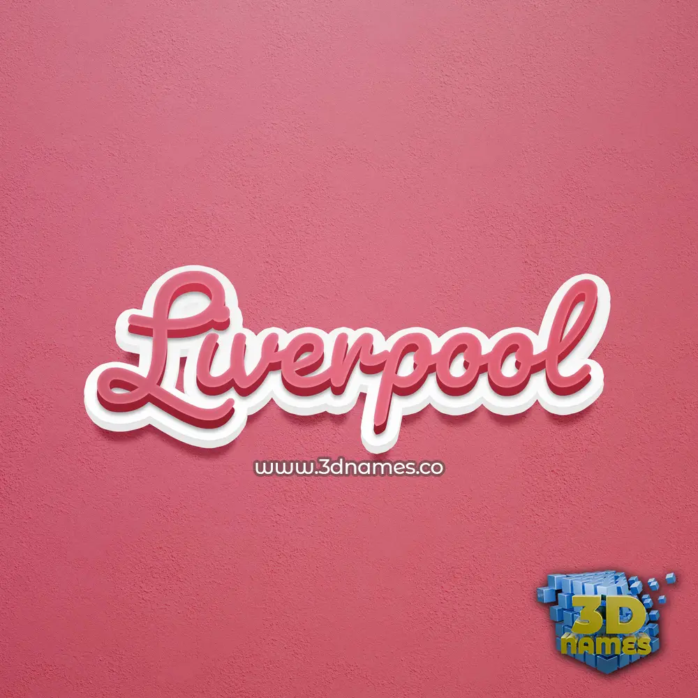 liverpool in Red Scribble style - 3D name wallpaper