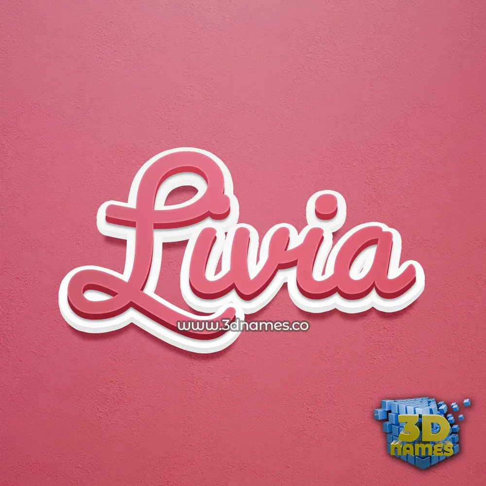 livia in Red Scribble style - 3D name wallpaper