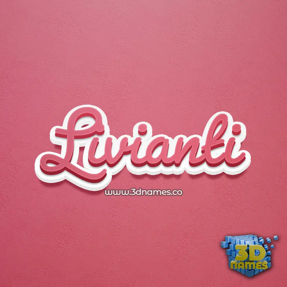 livianti in Red Scribble style - 3D name wallpaper