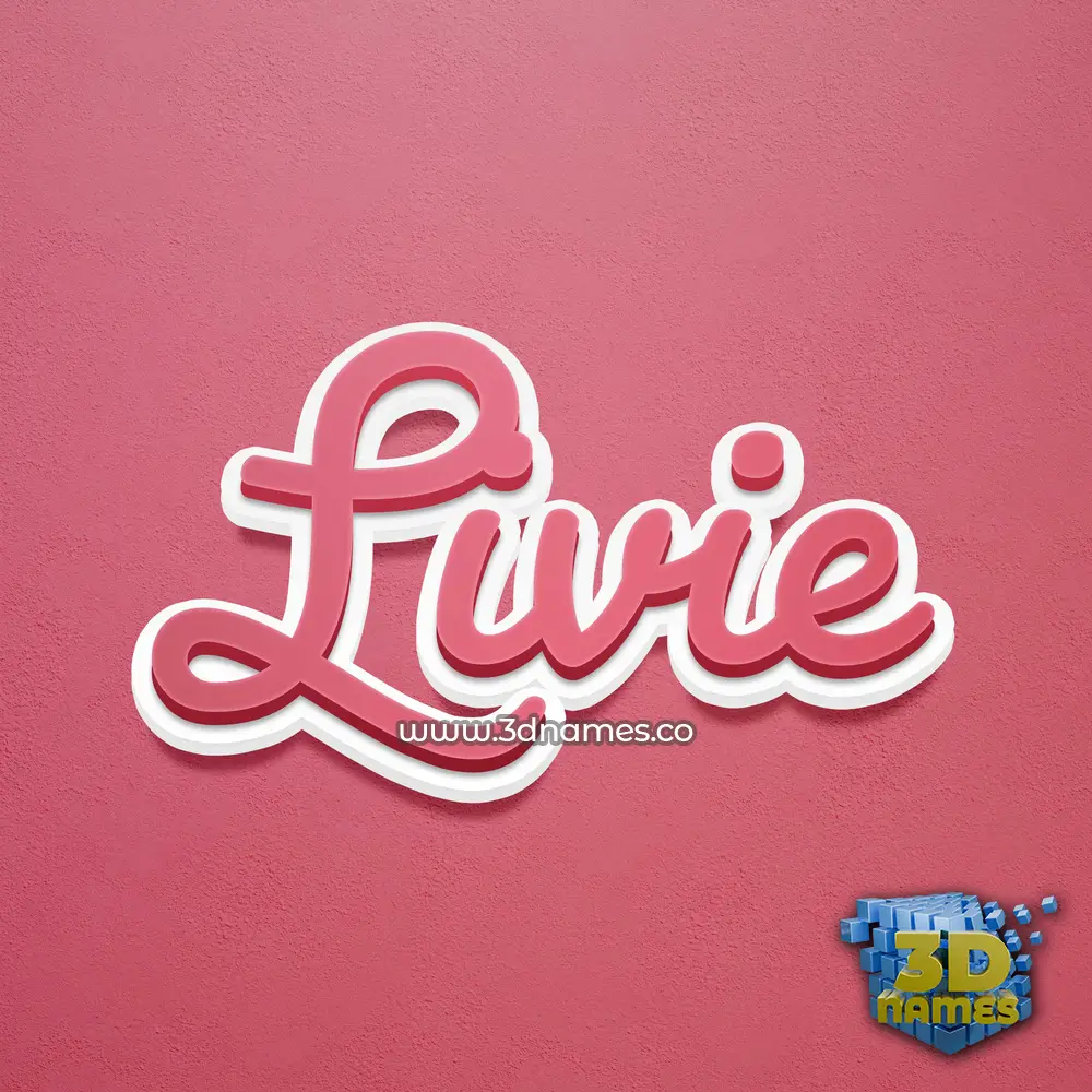 livie in Red Scribble style - 3D name wallpaper