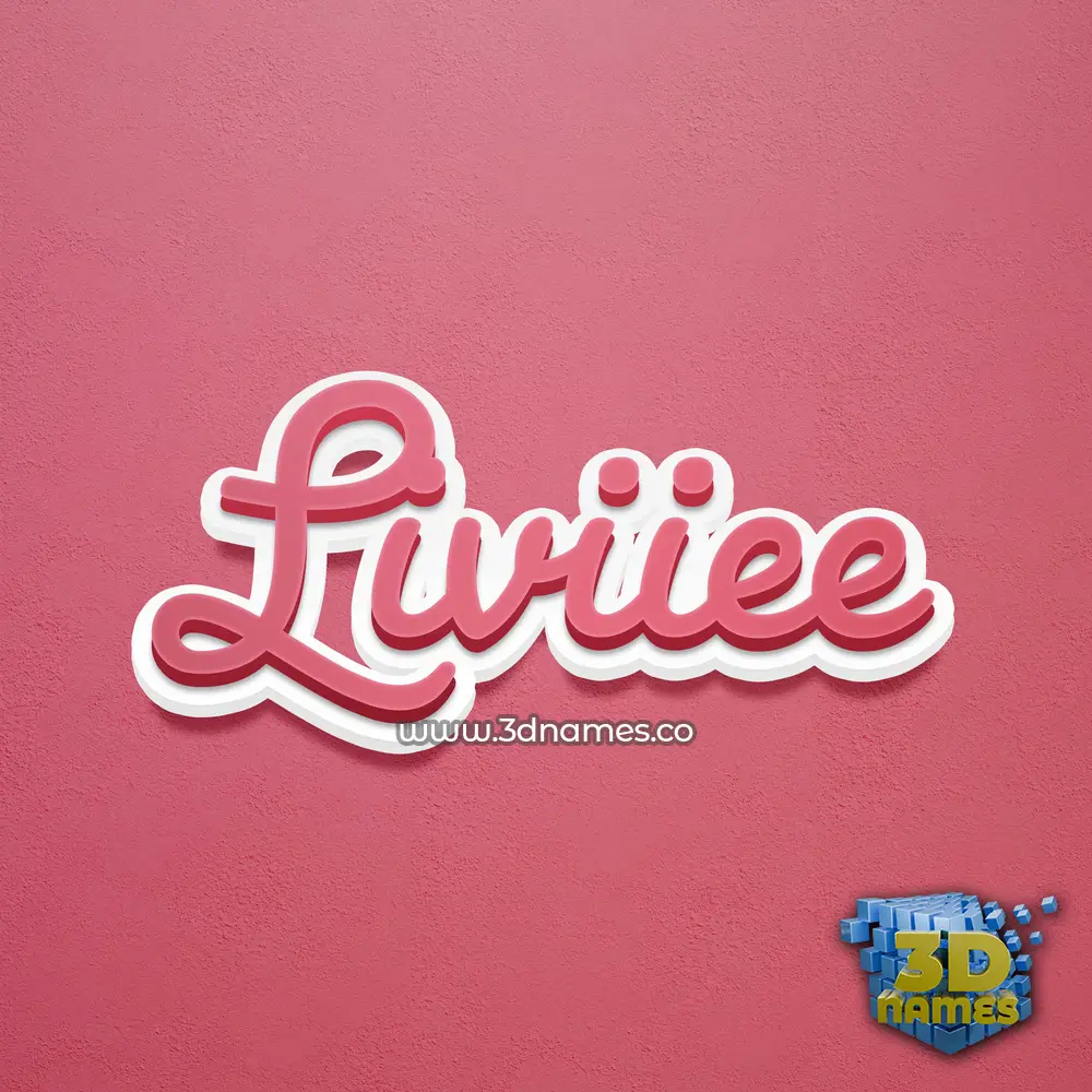 liviiee in Red Scribble style - 3D name wallpaper