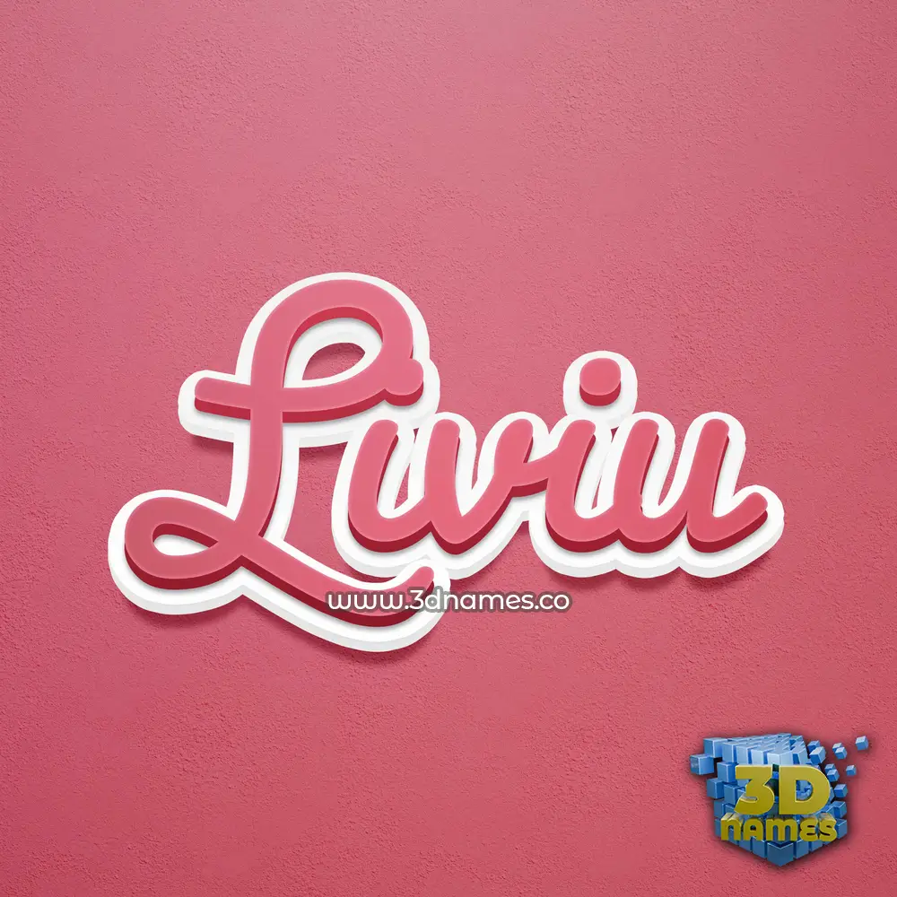 liviu in Red Scribble style - 3D name wallpaper