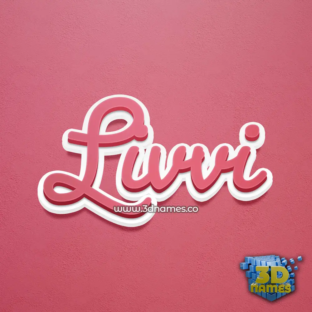 livvi in Red Scribble style - 3D name wallpaper