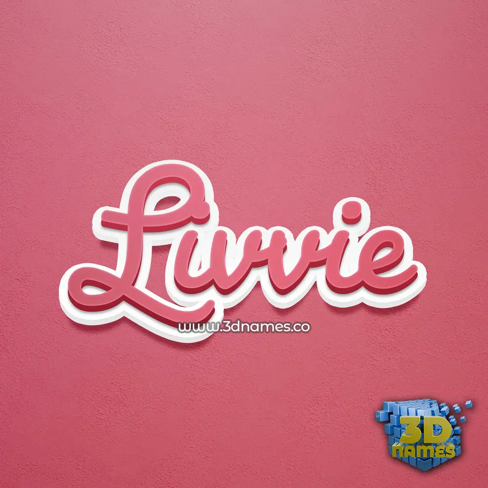 livvie in Red Scribble style - 3D name wallpaper