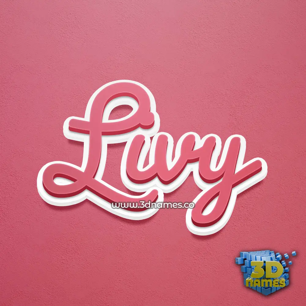 livy in Red Scribble style - 3D name wallpaper