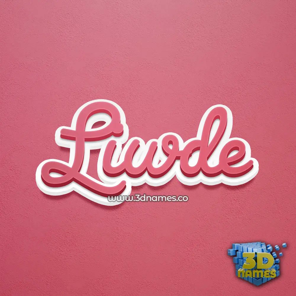 liwde in Red Scribble style - 3D name wallpaper