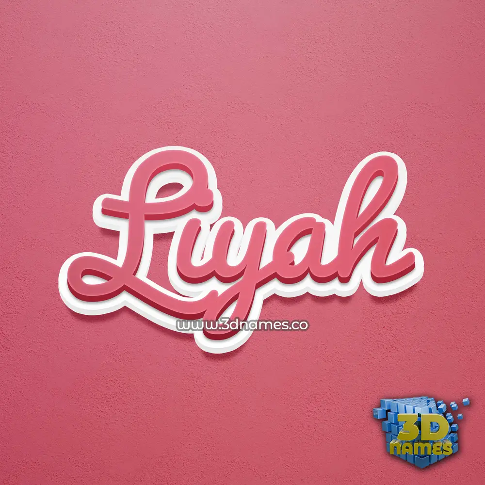 liyah in Red Scribble style - 3D name wallpaper