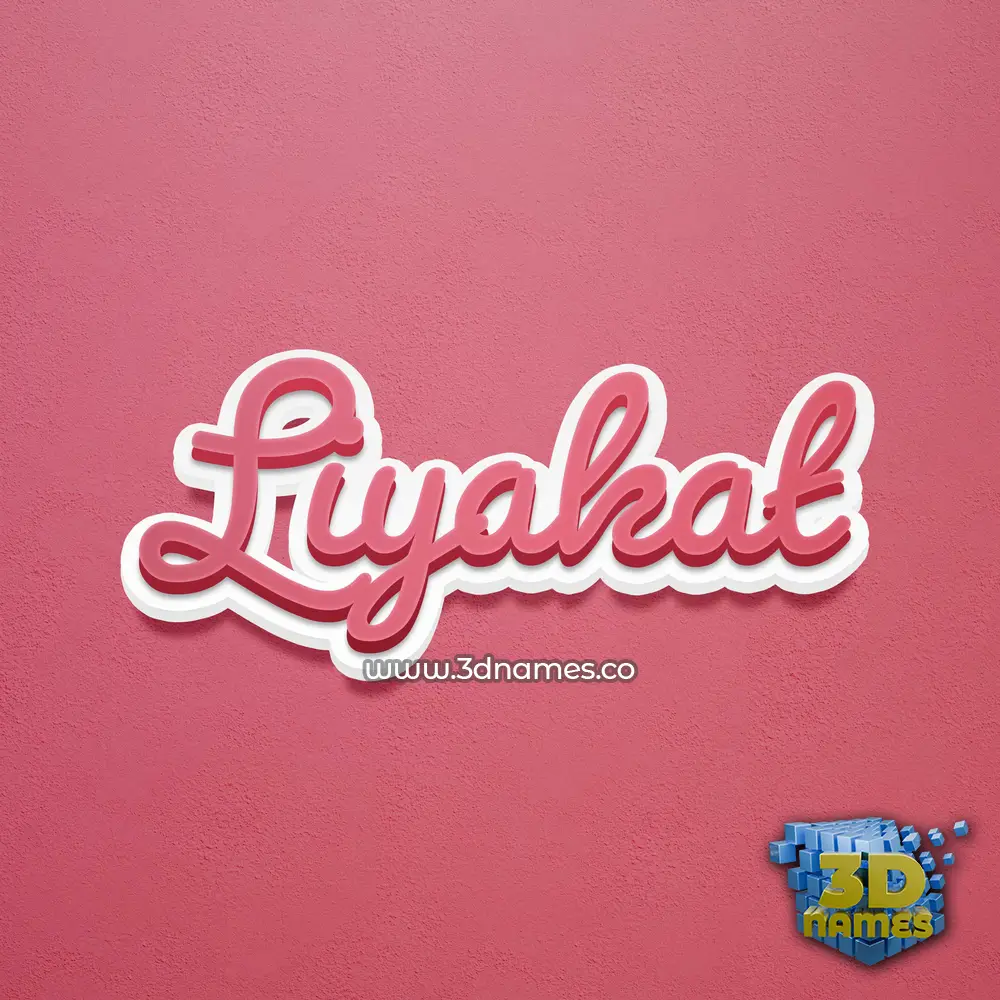 liyakat in Red Scribble style - 3D name wallpaper