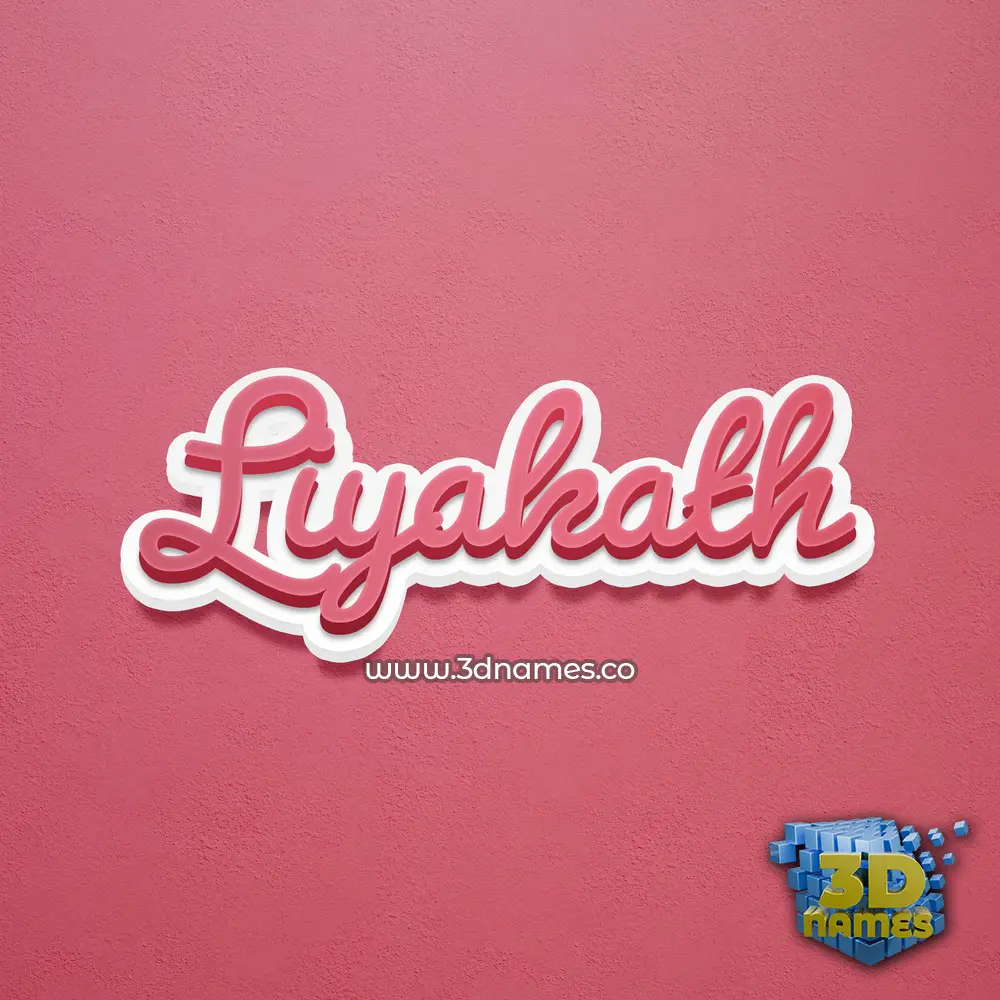 liyakath in Red Scribble style - 3D name wallpaper