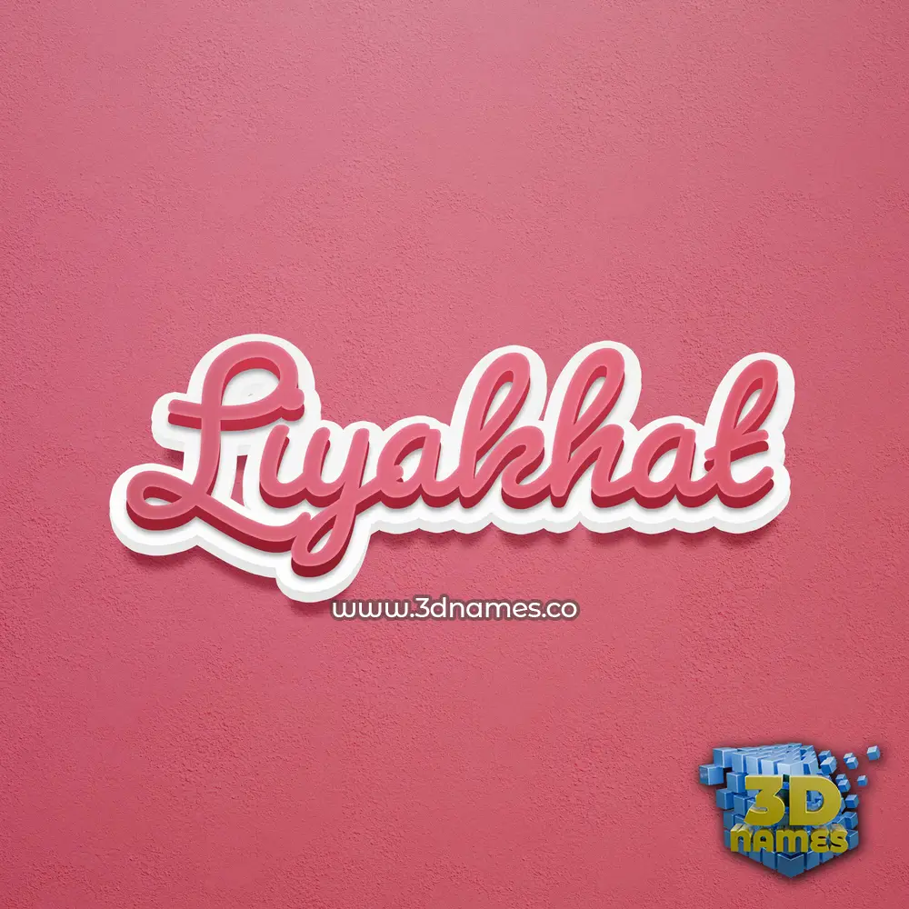 liyakhat in Red Scribble style - 3D name wallpaper