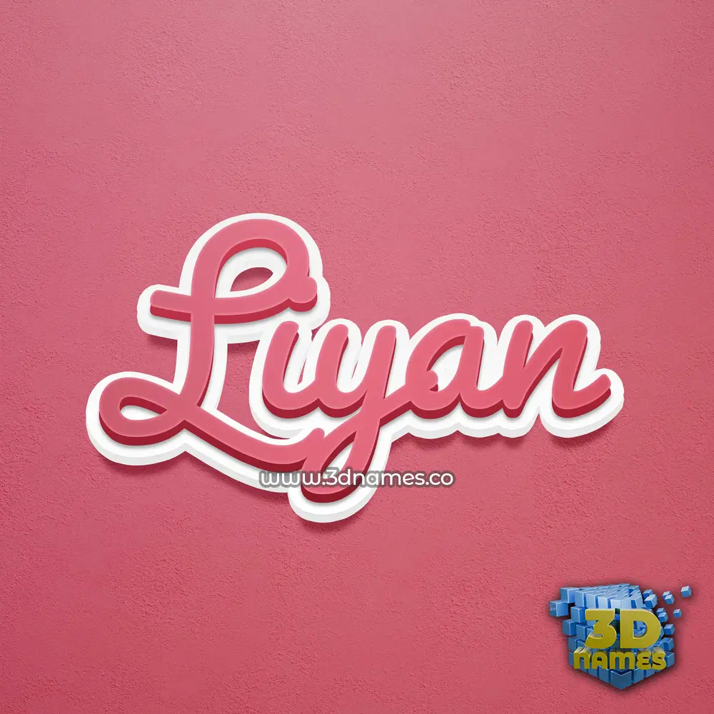 liyan in Red Scribble style - 3D name wallpaper