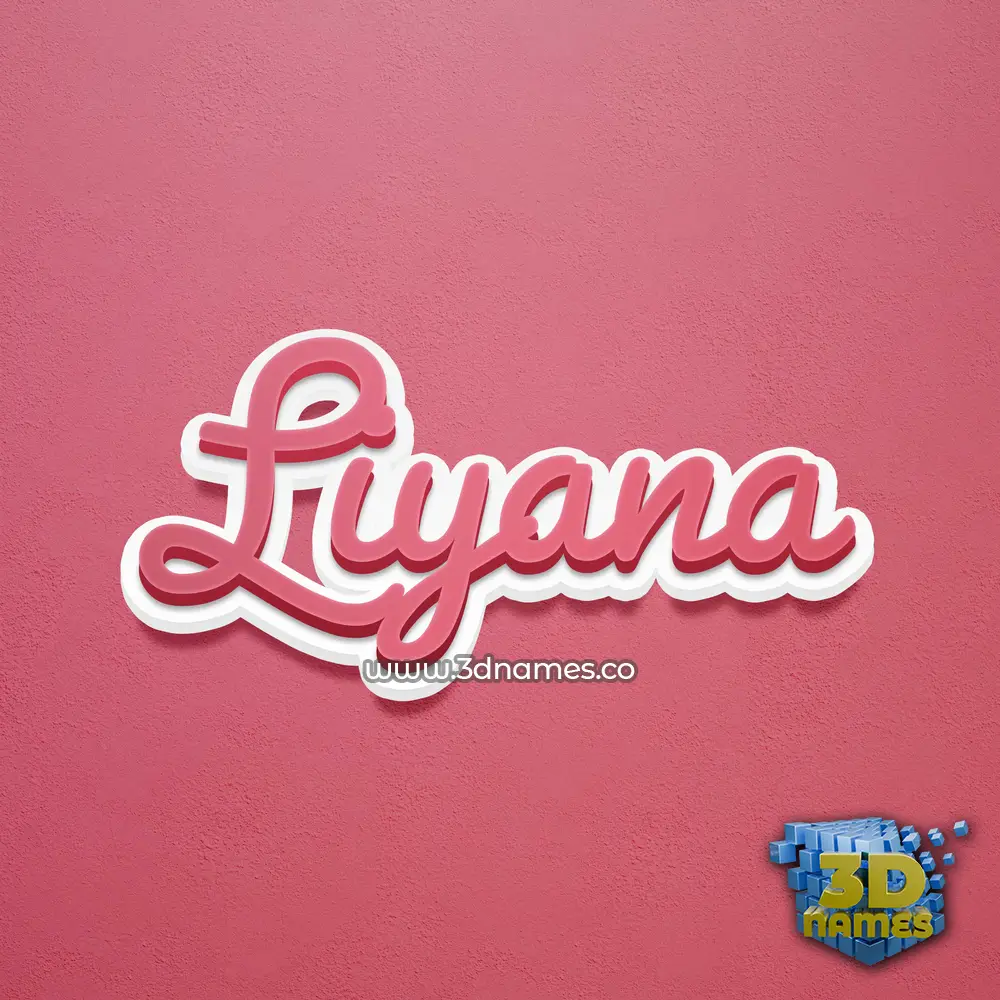 liyana in Red Scribble style - 3D name wallpaper