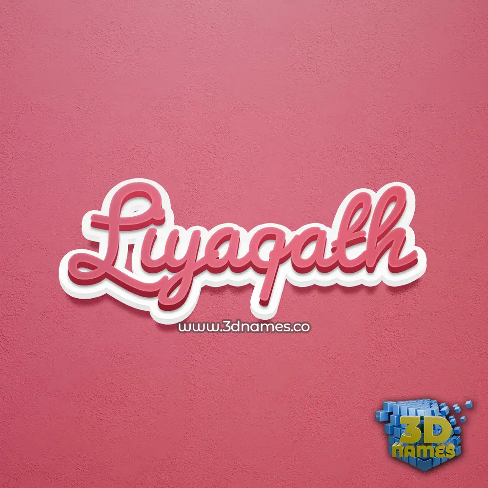 liyaqath in Red Scribble style - 3D name wallpaper