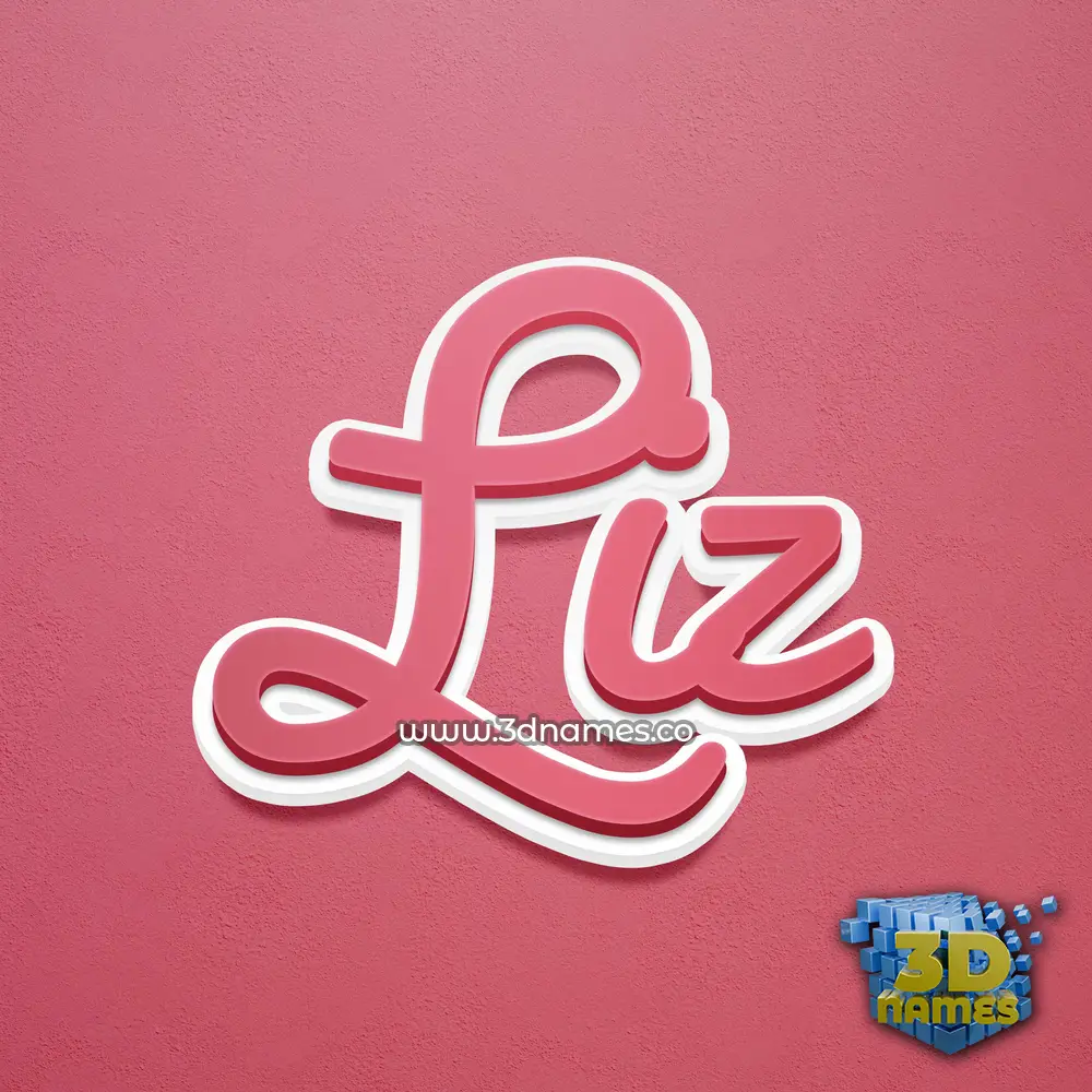 liz in Red Scribble style - 3D name wallpaper