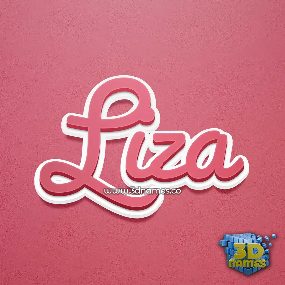 liza in Red Scribble style - 3D name wallpaper