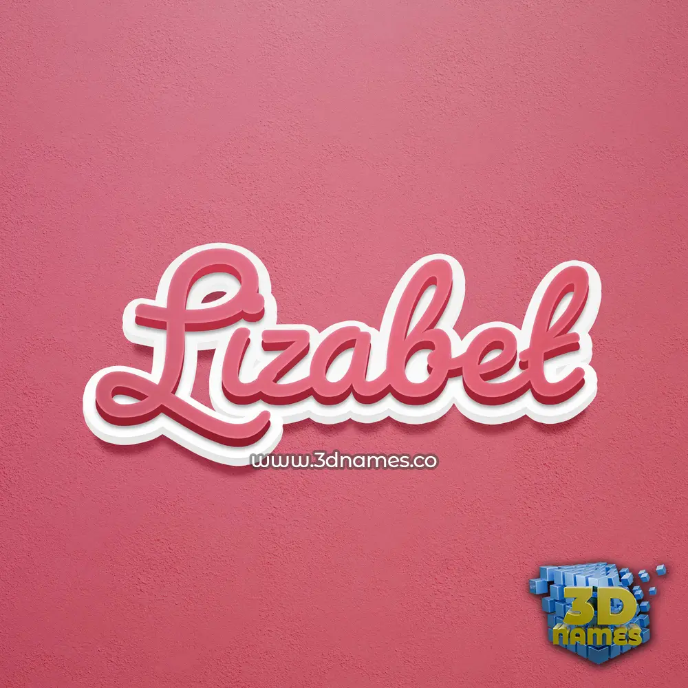 lizabet in Red Scribble style - 3D name wallpaper