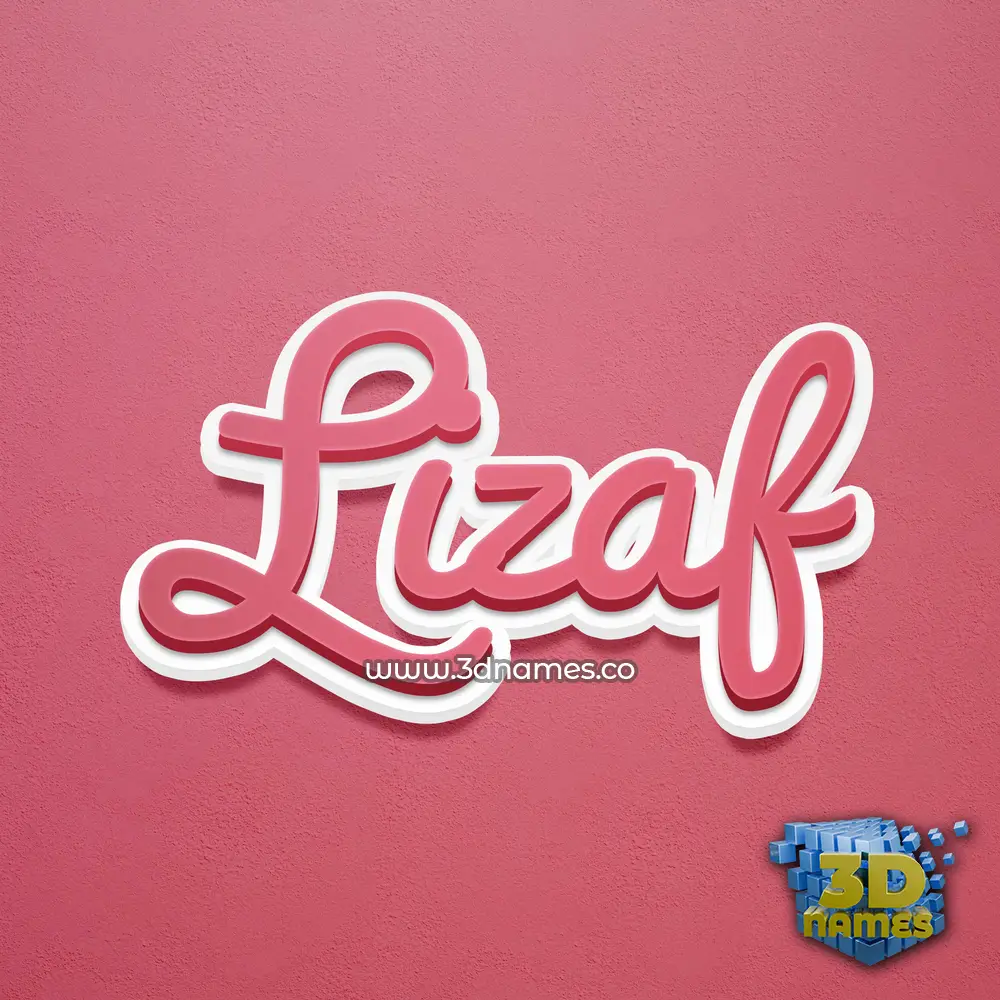 lizaf in Red Scribble style - 3D name wallpaper