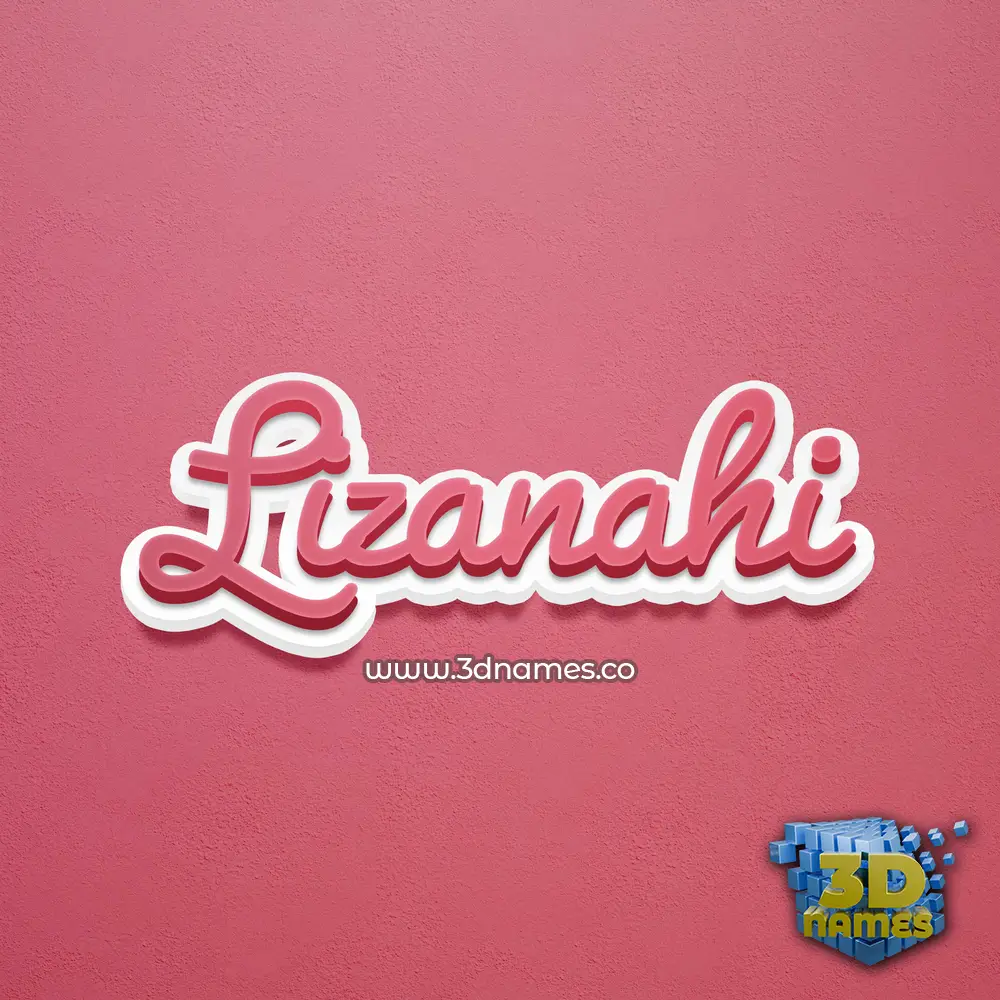lizanahi in Red Scribble style - 3D name wallpaper