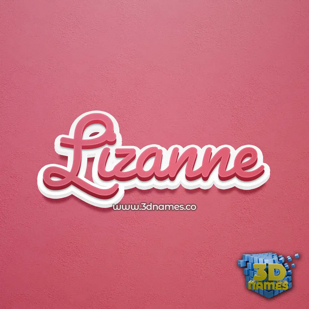 lizanne in Red Scribble style - 3D name wallpaper