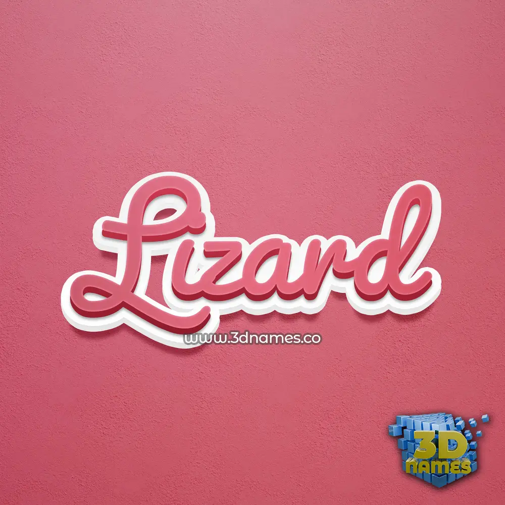 lizard in Red Scribble style - 3D name wallpaper