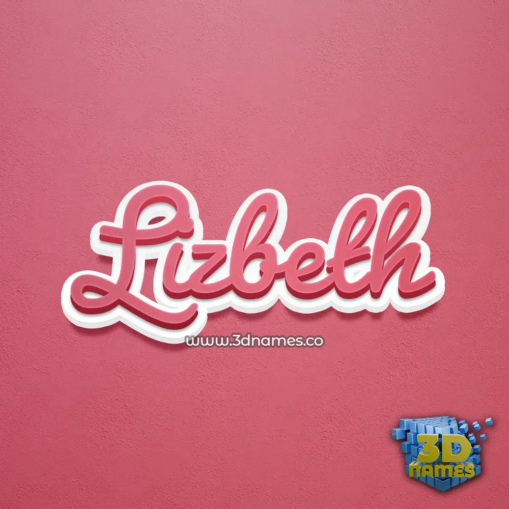 lizbeth in Red Scribble style - 3D name wallpaper