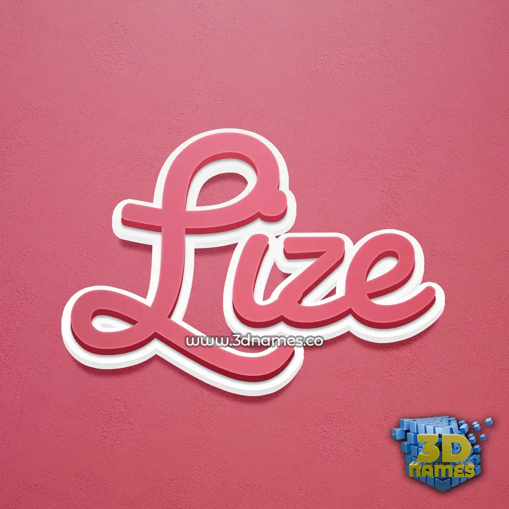 lize in Red Scribble style - 3D name wallpaper