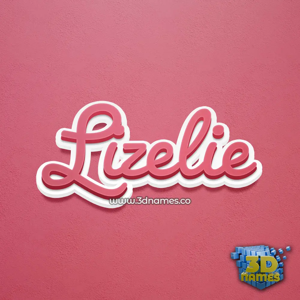 lizelie in Red Scribble style - 3D name wallpaper