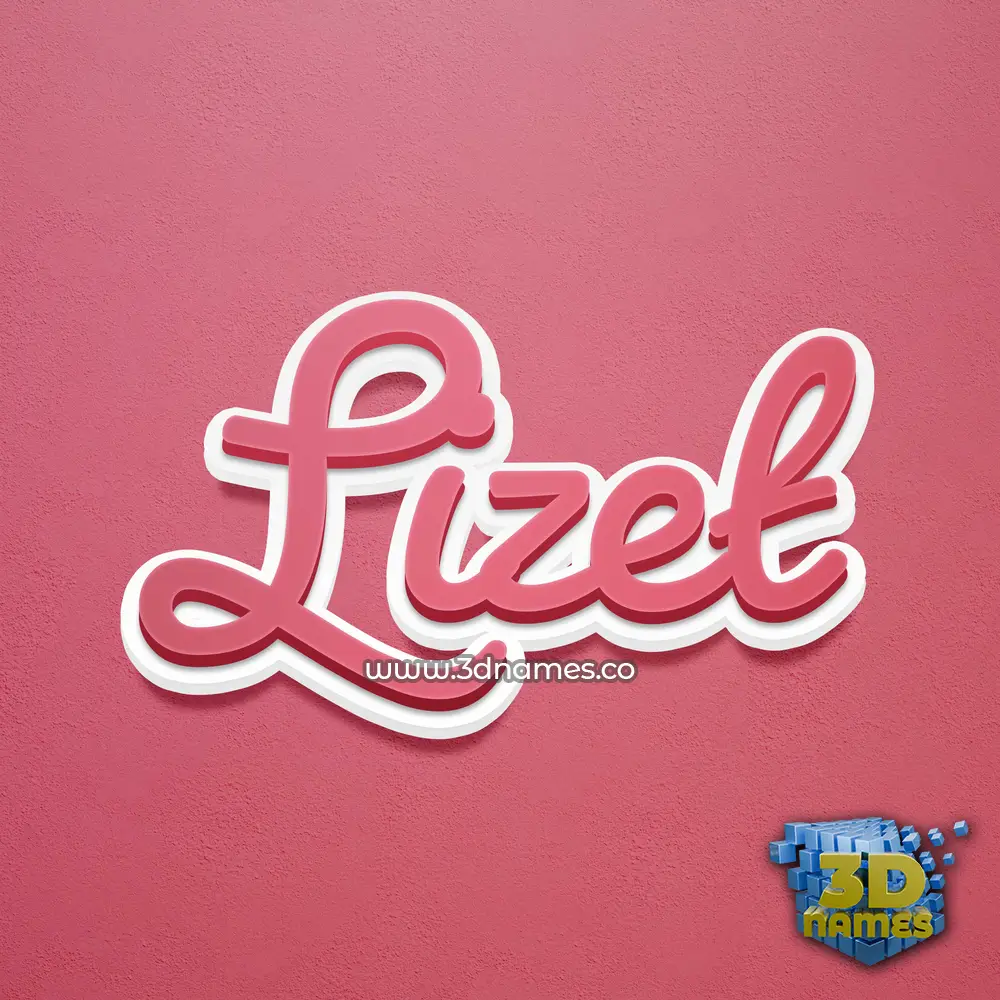 lizet in Red Scribble style - 3D name wallpaper
