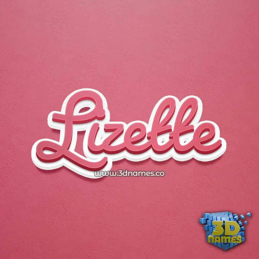 lizette in Red Scribble style - 3D name wallpaper